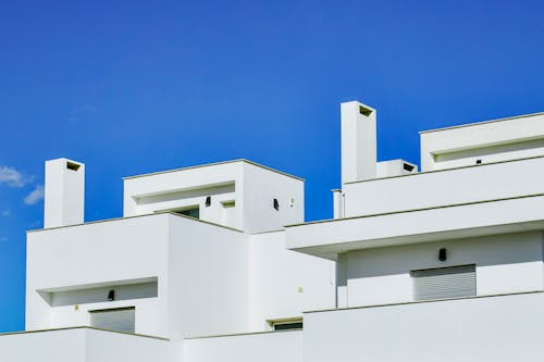 A commercial building with a flat roof