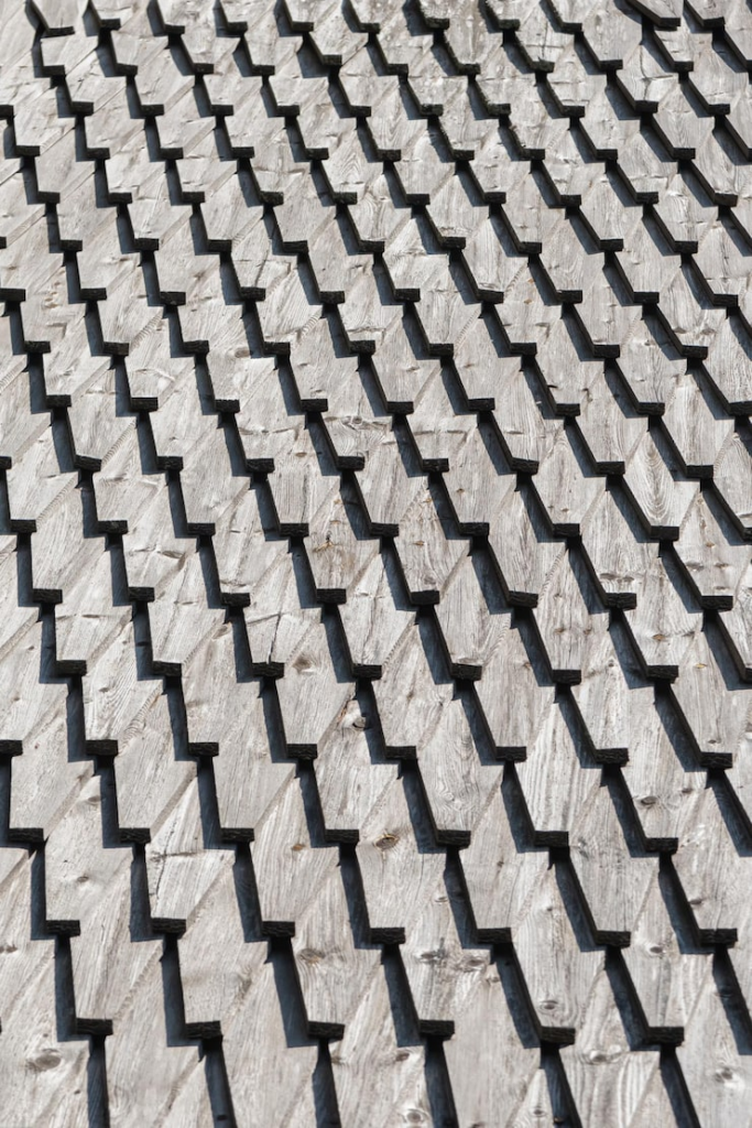 close-up of a low-slope roof