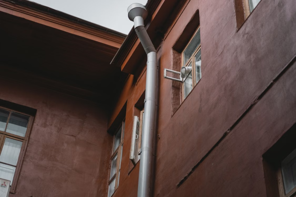a blocked roof drain