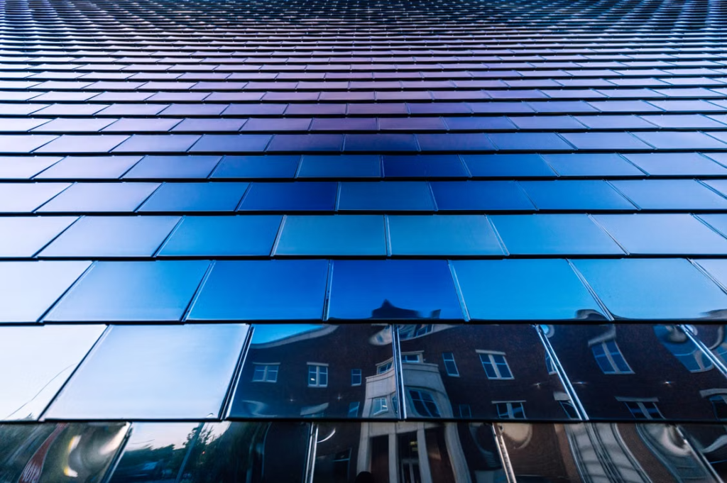 a bright reflective roof surface