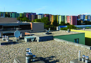 Built-up commercial rooftop